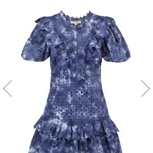 LoveShackFancy Fritzi dress in indigo tie dye